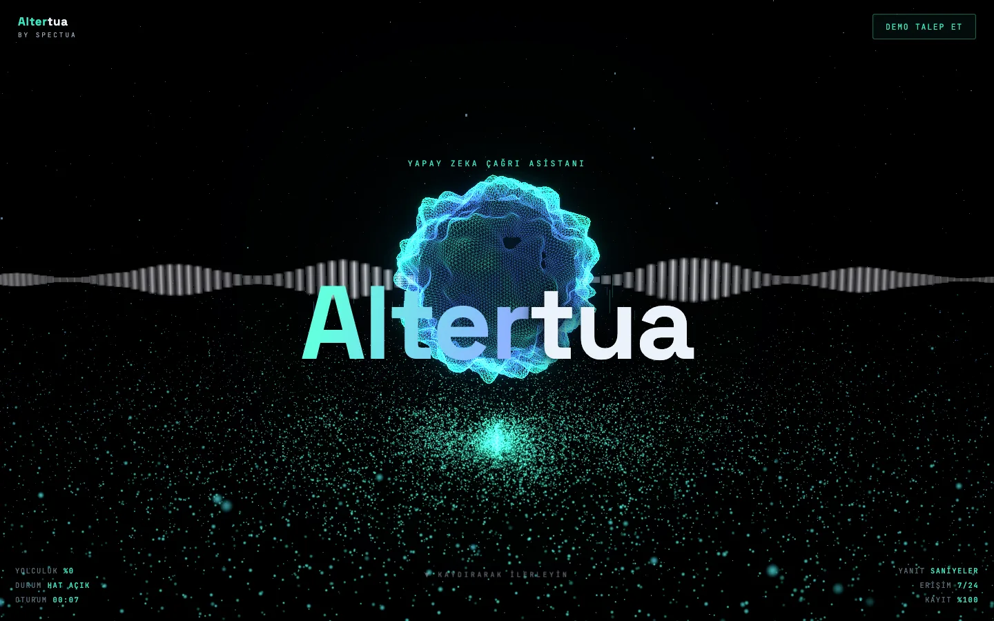 Altertua — gecikmesiz, akışlı sesli yapay zeka asistanı — ürün içi görsel 1